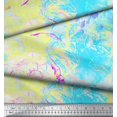 thumbnail image 2 of Soimoi Green Rayon Fabric Flower Watercolor Print Fabric by the Yard 42 Inch Wide, 2 of 3