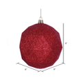 thumbnail image 2 of Vickerman M177503DG Boule d'Ornement de Noël Géométrique Pailletée Rouge 8 Po., 2 of 2