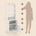 thumbnail image 4 of Giantex Nightstand w/Charging Station, Tall Bedside Table, End Table Bookcase w/Adjustable Shelves, White, 4 of 8