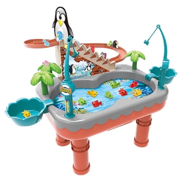 pdqouc Penguin Themed Kids Water Table, Outdoor Water Play and Sensory Activity Table for Toddlers, Fun Beach and Backyard Splash Toy for Summer Outdoor Play
