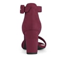 thumbnail image 2 of BLISSFUL STEP Women's Shoes Ankle Strap Block Heel Buckle Open Toe Sandals Burgundy 8.5, 2 of 8