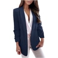 thumbnail image 2 of TIMIFIS Blazer Jackets for Women Open Front Long Sleeve Casual Work Office Blazers Spring and Fall Jackets-Navy - Fall/Winter, 2 of 6