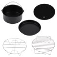 thumbnail image 1 of 7Inch 5pcs/set Air Fryer Accessories Kit Pizza Pan Cake Barrel Metal Holder Cooking Tools, 1 of 14