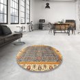 thumbnail image 3 of Ahgly Company Indoor Square Abstract Yellow Abstract Area Rugs, 4' Square, 3 of 6