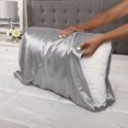 thumbnail image 2 of 2-Pack King Satin Pillowcases, Grey, 2 of 7