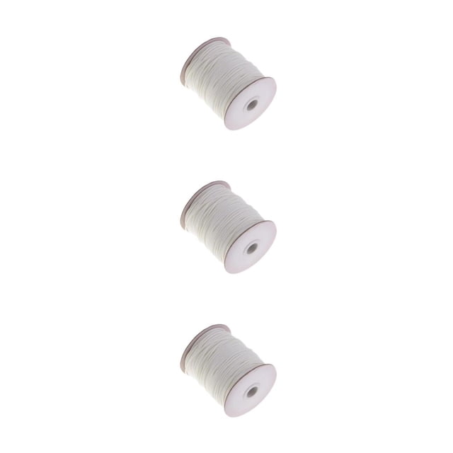 Transemion 80 Meters 2mm Waxed Cord Beading DIY Jewelry Making Thread Strong and Durable White 3Set