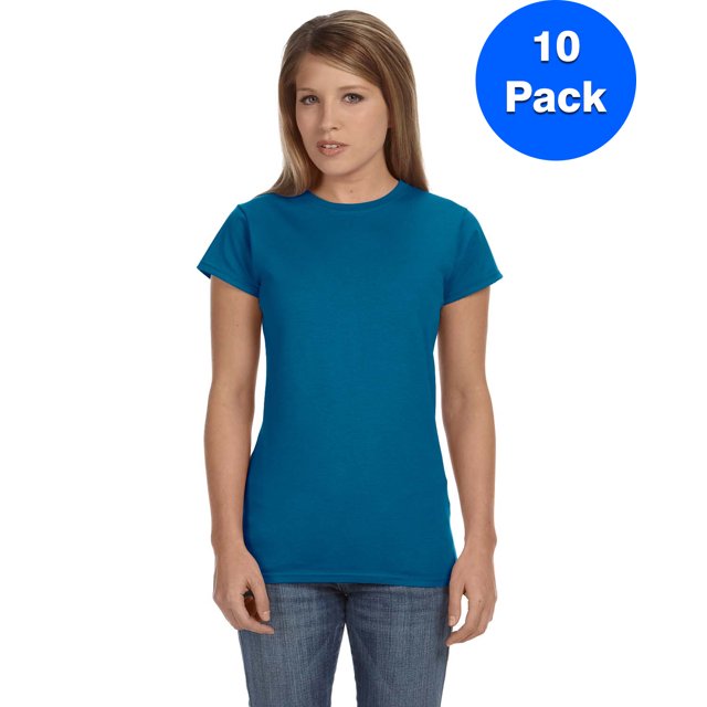 Gildan T-Shirt Ajusté Softstyle pour Femmes - G640L (Lot de 10)
