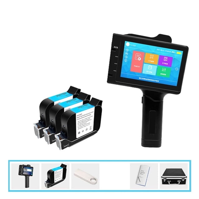 Printer Jet, 17.5mm Inch Handheld Inkjet Printer Batch Code Serial Number Barcode Qr Code Logo Hand Jet Printer ,Fast Printing