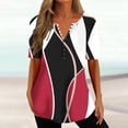 thumbnail image 2 of Birdeem Mode Femme Col en V Imprimé Décontracté Manches Courtes Ample Haut/chemise, 2 of 5