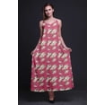 thumbnail image 3 of Bimba Robe Longue Maxi de Soirée pour Femmes en Rayonne à Imprimé Floral, Dos Nu, Bretelles Spaghetti - X-Grand, 3 of 5