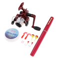 thumbnail image 2 of mmirethe Mini Canne à Pêche Portable de Poche en Forme de Stylo pour Poisson en Alliage d'Aluminium Moulinet Rouge, 2 of 6
