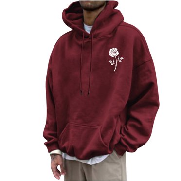 Rbaofujie Hoodies For Teens Men's Hoodie Letter Rinted Pullover Long-sleeved Top Hooded Sweatshirts Comfort Hoodie