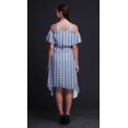 thumbnail image 2 of Bimba Robe Midi à Épaules Dénudées pour Femmes, Tunique à Manches Flottantes, Imprimé Floral Bleu - XXX-Large, 2 of 6