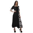 thumbnail image 3 of Moomaya Robe Midi en Viscose à Manches Courtes Imprimée Style Santoon à Taille à Cordon pour Femmes, 3 of 4