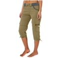 thumbnail image 1 of Cameland Pantalon Cargo de Randonnée pour Femmes en Coton, Taille Élastique, Pantacourt d'Extérieur à Bas Resserré, Pantalon de Sport avec Poches, 1 of 4