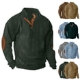 thumbnail image 1 of Yuyuzo Corduroy Sweatshirts for Men Quarter Buttons Stand Collar Long Sleeve Pullover Casual Fall Loose Golf Shirts Tops, 1 of 5