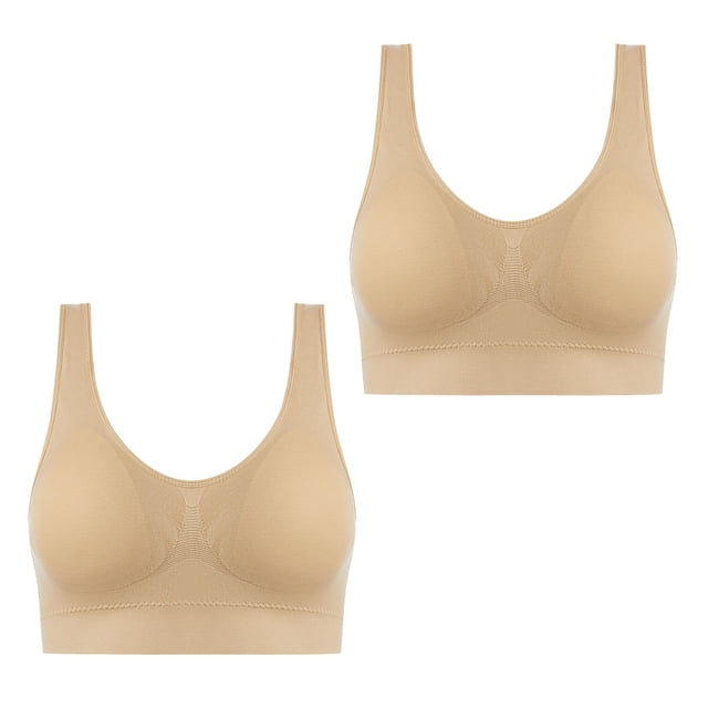 Birdeem 2Pc Ladies Traceless Comfortable No Steel Ring Breathable Gathering Bra Woman Underwear
