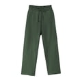 thumbnail image 1 of Timegard Plus Size Pants for Women Straight Leg Drawstring Lightweight Casual Loose Trousers with Pockets, 1 of 3