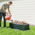 thumbnail image 3 of Outsunny Raised Garden Beds Set of 2, Galvanized Planter Box, Green, 3 of 10