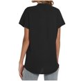 thumbnail image 4 of Timegard Womens Cotton Linen Tops Short Sleeve V-Neck Solid Color Lightweight Casual Loose Top Basic Tee, 4 of 5