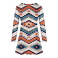 thumbnail image 5 of Pompotops Robe Décontractée pour Femmes à Manches Longues, Col Rond, Imprimée, Longueur Genou, en Solde, 5 of 5