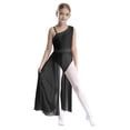 thumbnail image 1 of RUNQHUI Jupe Longue en Tulle Brillante Sans Manches pour Filles, Robe de Danse Noire 8, 1 of 6