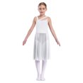 thumbnail image 1 of Lejafay Robe de Danse Lyrique Sans Manches pour Filles Justaucorps Color Block Fête Danseuse Blanc 14, 1 of 8