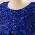 thumbnail image 4 of FhsagQ Robes pour Filles Robe de Soirée Princesse à Paillettes avec Nœud à Manches Longues Robe de Fête pour Anniversaire Concours de Beauté Performance sur Scène Fille Printemps le 7 Juillet Robes Taille 6 Printemps Bleu 7-8 Ans, 4 of 7