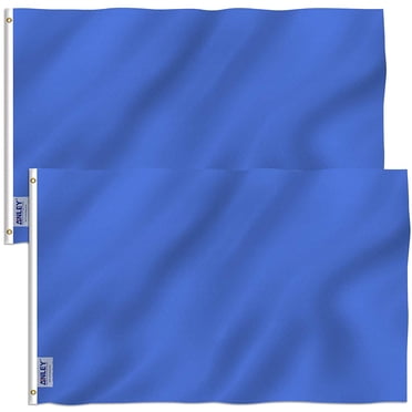 Anley Fly Breeze 3x5 Foot Solid Blue Flag - Plain Blue Flags Polyester ( 2- Pack)