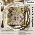 thumbnail image 4 of Vargottam Premium Cotton Muslin Napkins - Set of 12, 20-Inch Beige Bird Print, Soft and Absorbent Cloth Napkins for Dining, Decor, Weddings, and Special Occasions - Machine Washable, Table Linens, 4 of 7