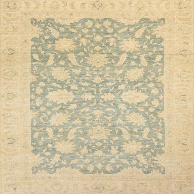 Ahgly Company Indoor Square Abstract Brown Gold Oriental Area Rugs, 4' Square