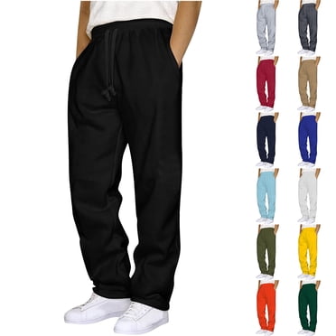 LIBRCLO Sweatpants Men Baggy Joggers Straight Leg Sweat Pants Mens Sweatpants Open Bottom, Gray M
