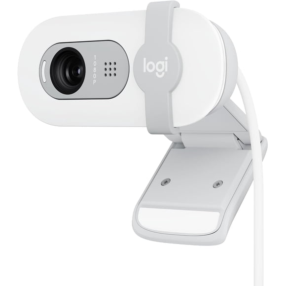 Logitech Brio 100 Full HD Webcam for Meetings and Streaming, Off-white - Webcam - color - 2 MP - 1920 x 1080 - 720p, 1080p - audio - USB