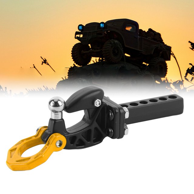 Metal RC Crawler Trailer Hook Tow Hitch, Trailer Hitch Receiver for 1/10 RC Crawler Rear Bumper Parts