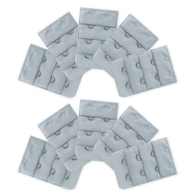 INSPIRE CHIC Rallonge de Soutien-Gorge pour Femmes à 3 Rangées avec 2 Crochets, Rallonge de Brassière, Crochets d'Extension, Adaptateur de Bretelles, Gris Pâle 10