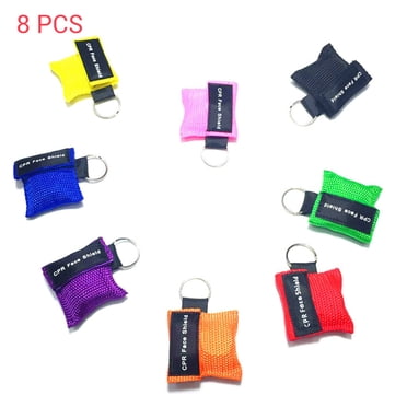 8 Pcs Random Color CPR Resuscitator Mask Life Keychain Disposable Emergency Skill Training Face Shield For Health Care Tools