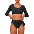 thumbnail image 1 of DGMIOCS Women's Bikini Set Plus Size Two Piece Black XL, 1 of 5