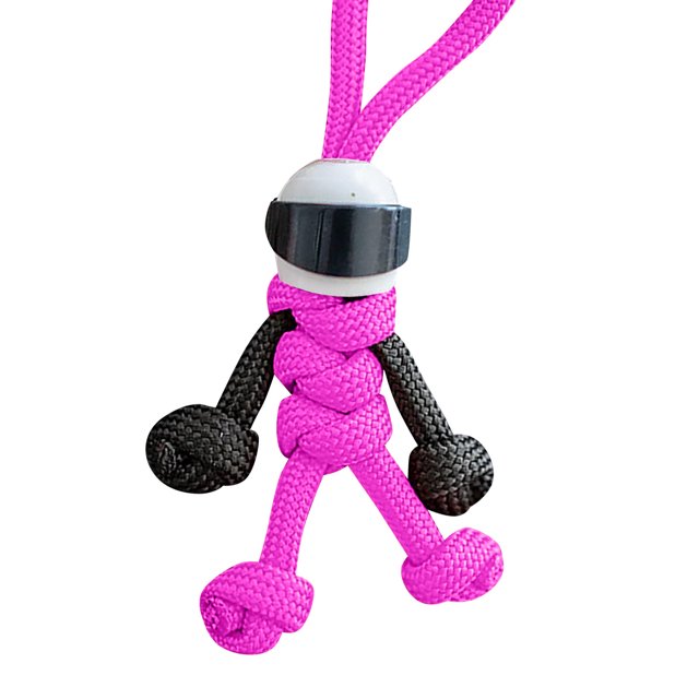 Kcodviy Motorcyclist Minifigure Hanging Chain Small Clip for Keys Umbrella Rope Weaving Keychain Plain Key Ring Personality Motorcycle Key Accessories