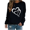 thumbnail image 2 of BVOFAR Chandails à Manches Longues de la Saint-Valentin pour Femmes Décontractés Mignons T-Shirts Graphiques Cœur d'Amour Tendance Col Rond Hauts 2025, 2 of 3