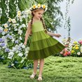 thumbnail image 2 of Tranfacy Robe d'Été pour Jeunes Filles, Robe Bohème pour Filles, Robe Mode pour Filles à Col Rond Sans Manches à Empiècements, Robe d'Été Décontractée Ludique et Confortable, 2 of 4