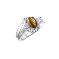 thumbnail image 3 of RYLOS Rings for Women Sterling Silver Swirl Z Ring 7X5MM Oval Gemstone &  Diamond Rings November Tiger Eye Jewelry Size 7, 3 of 7