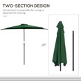 thumbnail image 4 of Outsunny Parasol Demi-Parasol de Patio 9,8 Pi Pare-Soleil, Manivelle, Vert, 4 of 10