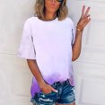 thumbnail image 2 of Pompotops T-shirt Imprimé pour Femme, Manches Courtes, Blouse à Col Rond, Hauts Décontractés, Liquidation, 2 of 5