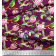 thumbnail image 3 of Soimoi Poly Georgette Fabric Leaves,Floral & Hummingbird Bird Print Fabric by the Yard 42 Inch Wide, 3 of 3