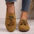 thumbnail image 2 of Chaussures Richelieu en Suède à Franges pour Femmes, Printemps Automne, Ballerines à Enfiler, Mocassins Penny, Chaussures de Marche, 2 of 6