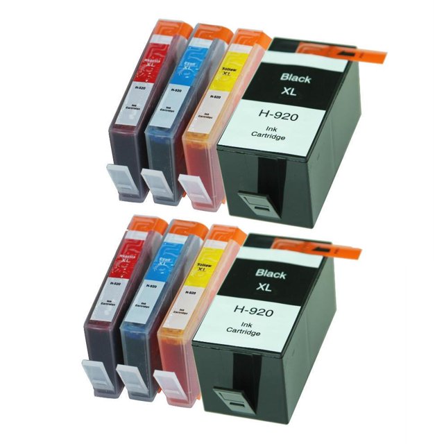 8 Encre (Ensemble de 2) (K,C,m,Y) Cartouche d'Encre 920XL compatible pour HP 920XL