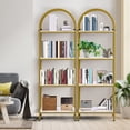 thumbnail image 4 of 4-Tier Arched Bookshelf, Industrial Style Open Bookcase with Metal Frame, Freestanding Display Shelving Unit for Living Room, Bedroom, Office Storage, 4 of 9