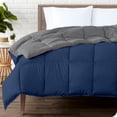 thumbnail image 1 of Bare Home Ultra-Soft Reversible Comforter - Goose Down Alternative - Oversized King, Dark Blue/Gray, 1 of 8