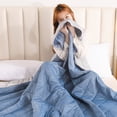 thumbnail image 1 of Boovnll Skin-Friendly Plain Printed Washed Cotton Summer Quilt Ventilation Quilt, 1 of 9
