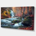 thumbnail image 3 of Designart Autumn Mountain Waterfall Long View Canvas Wall Art, 3 of 4